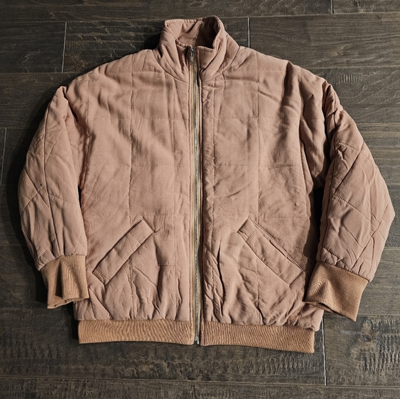 Polagram Dusty Rose Colored Quilted Jacket size women's small/medium junior's - Picture 1 of 5